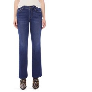 Chic MOTHER Premium Weekender Flare Denim in Sweet Lime, Size 32. Like New!